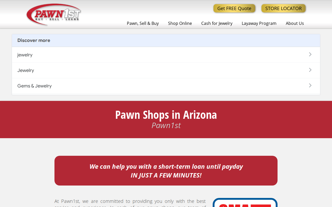 Pawn & Title Loans website preview