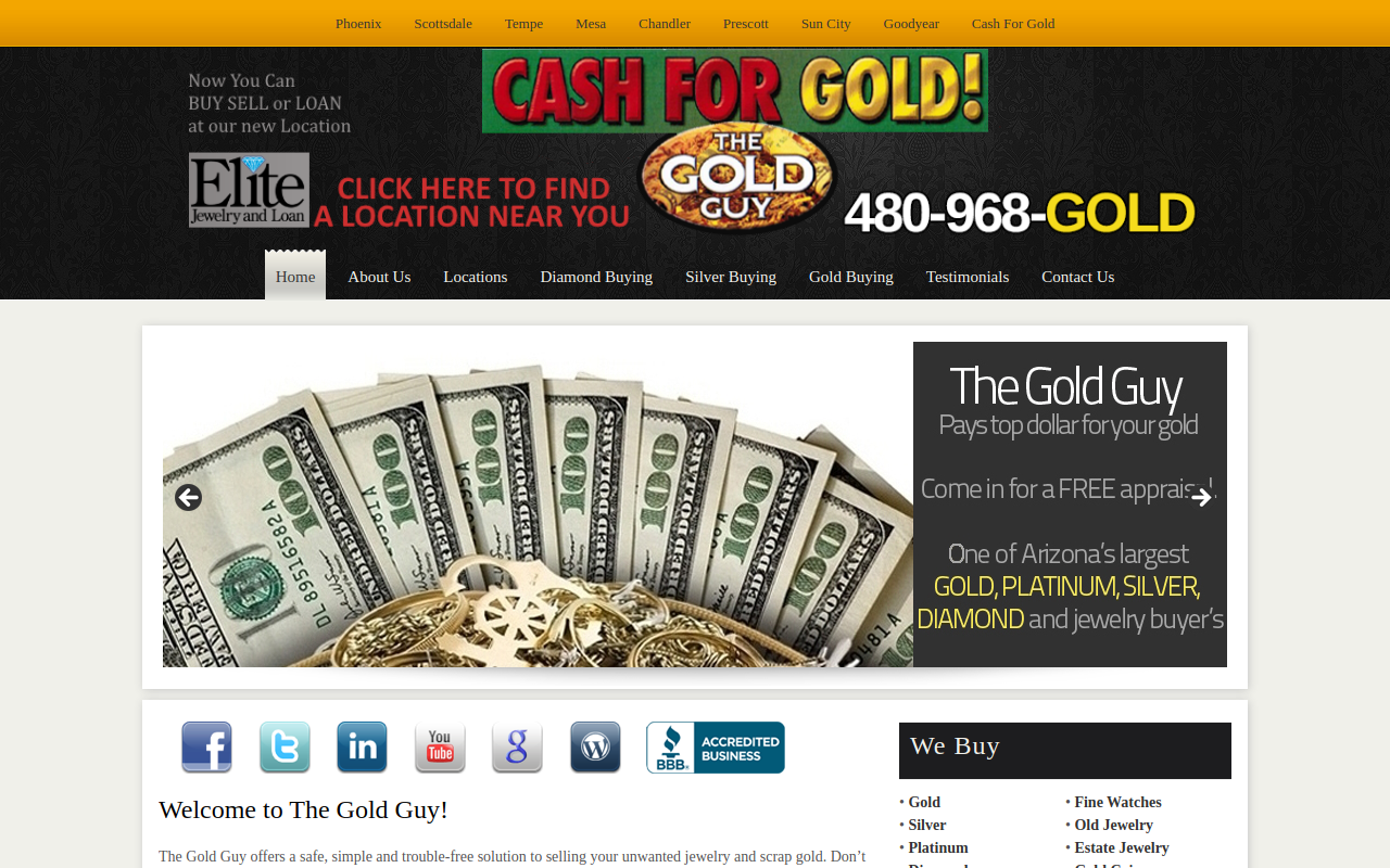 The Gold Guy - Cash For Gold website preview