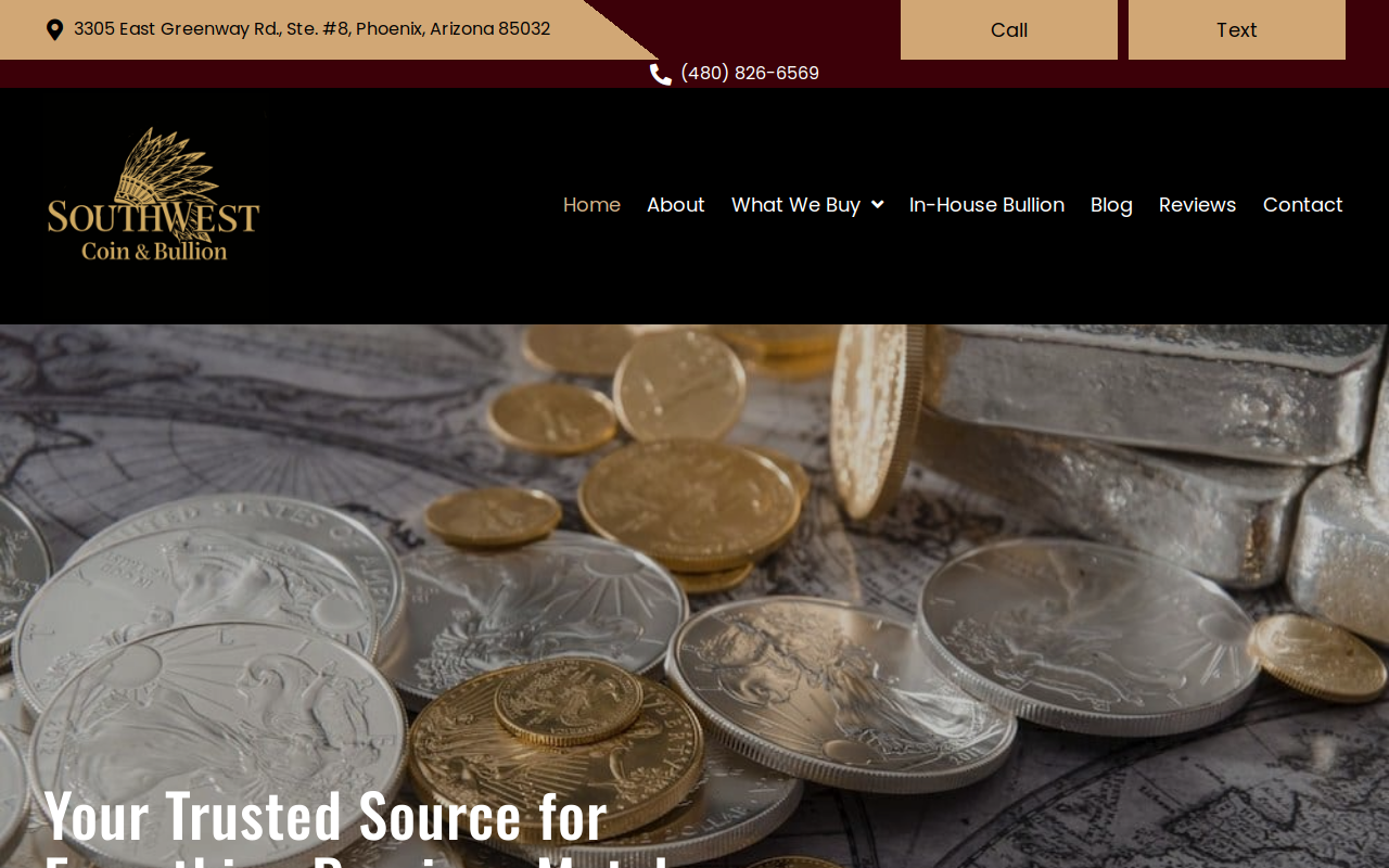South West Coin Company website preview
