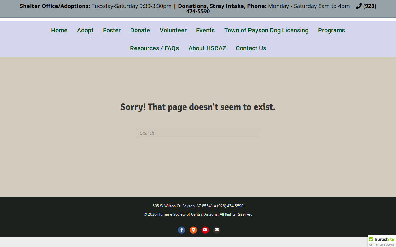 Humane Society Resale Store and Vintage Boutique website preview