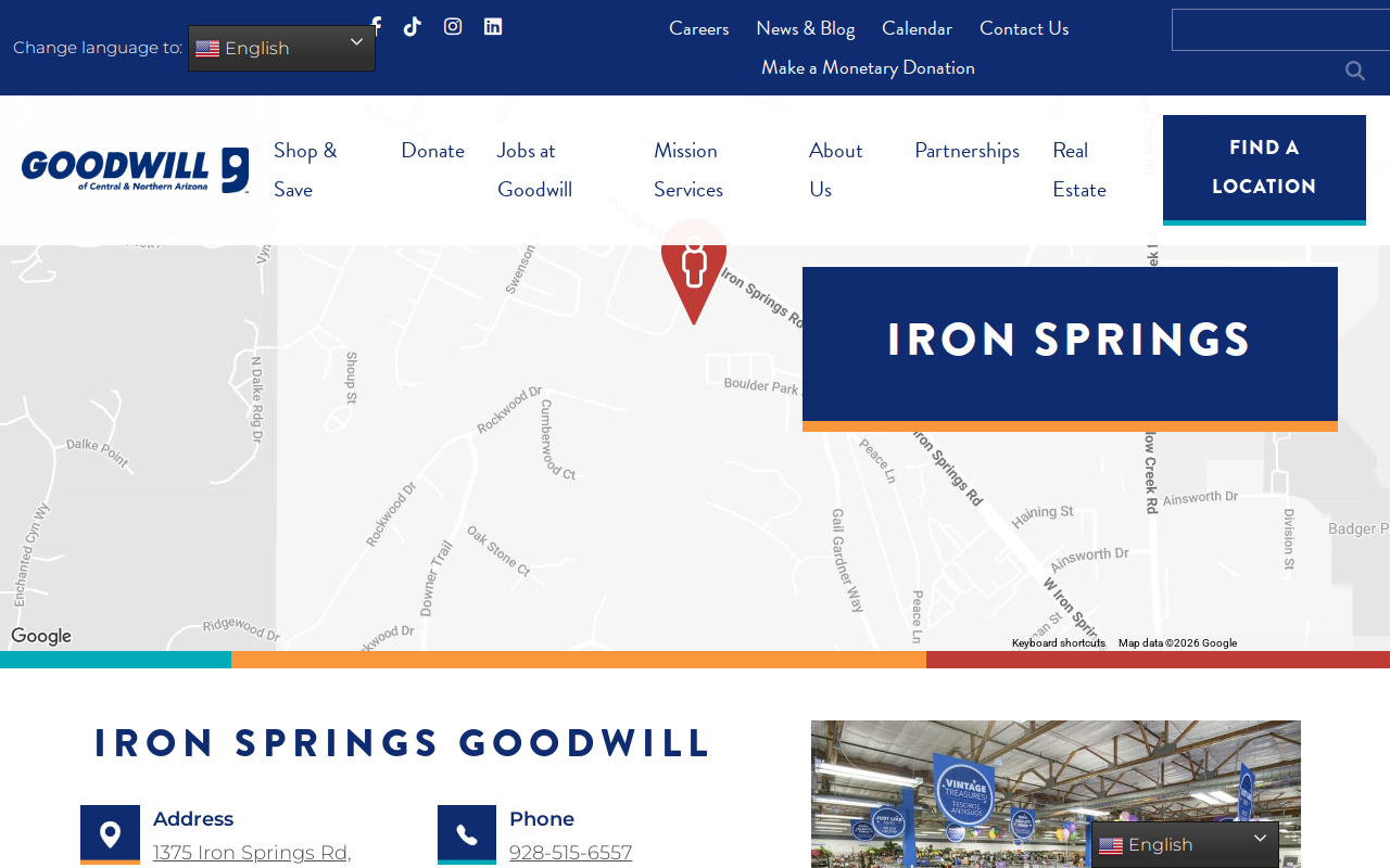 Iron Springs Goodwill Retail Store and Donation Center website preview