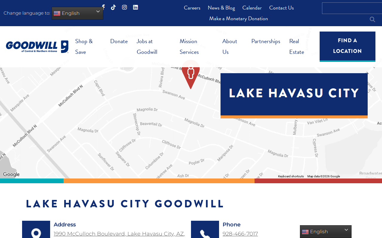Lake Havasu City Goodwill Retail Store website preview