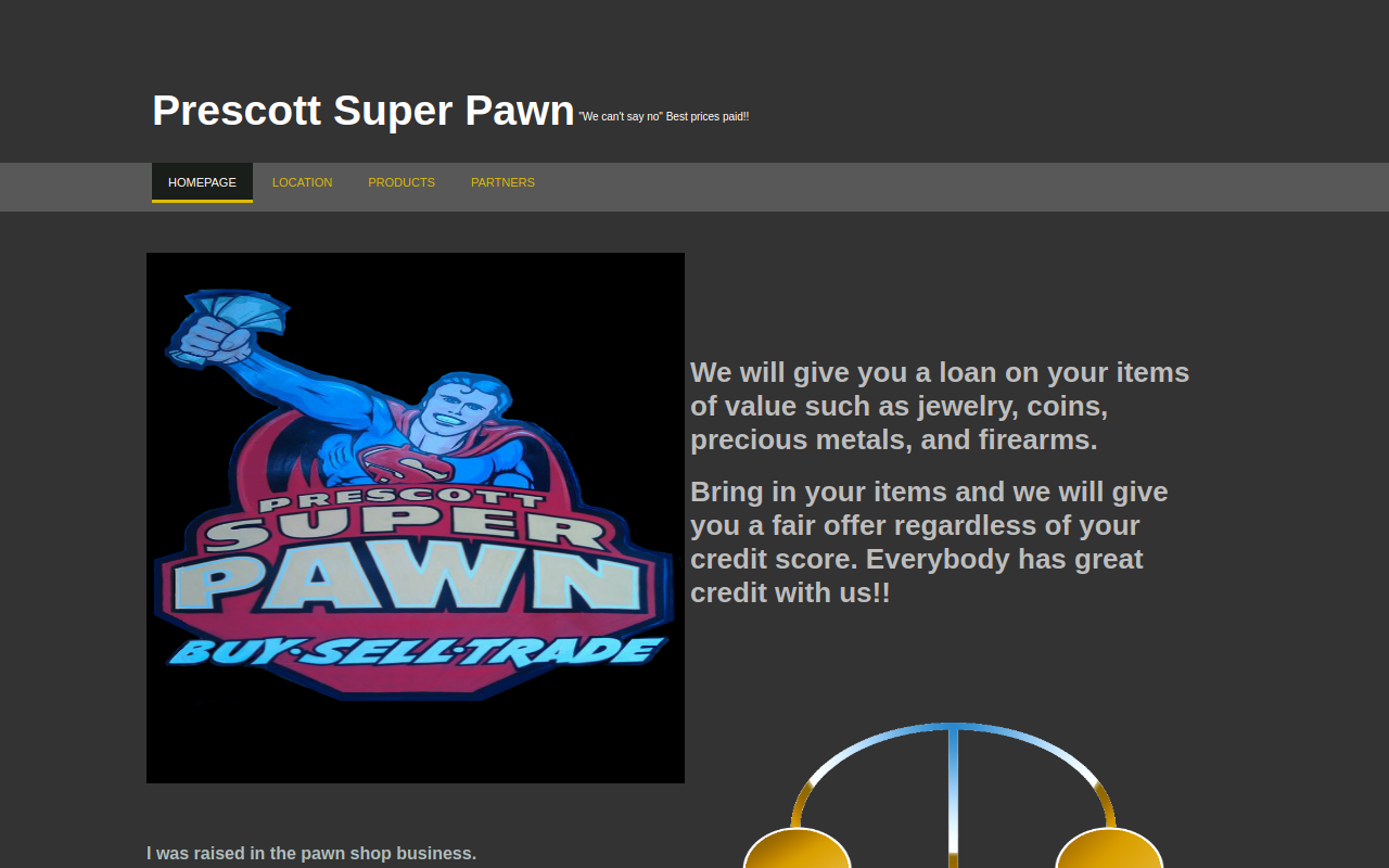 Prescott Super Pawn website preview