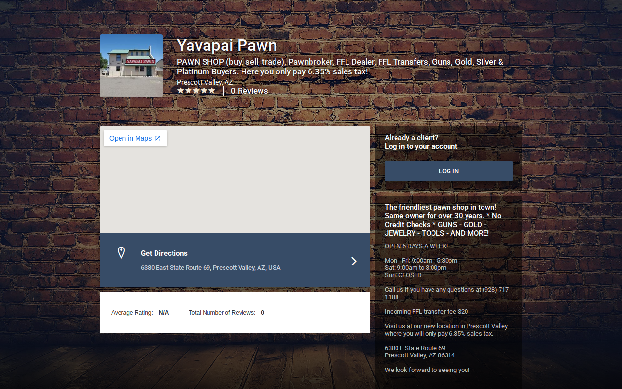 Yavapai Pawn website preview