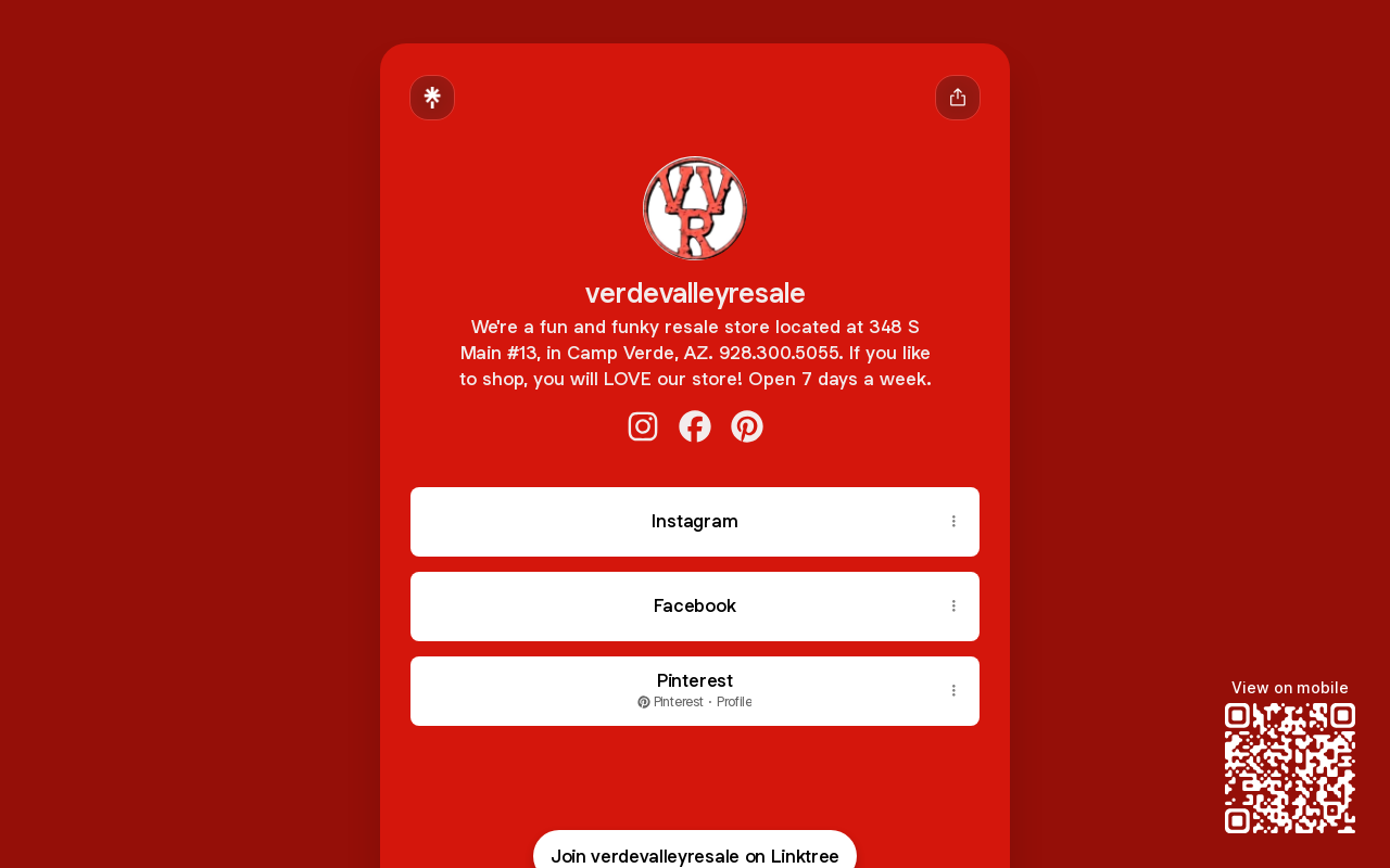 Verde Valley Resale website preview