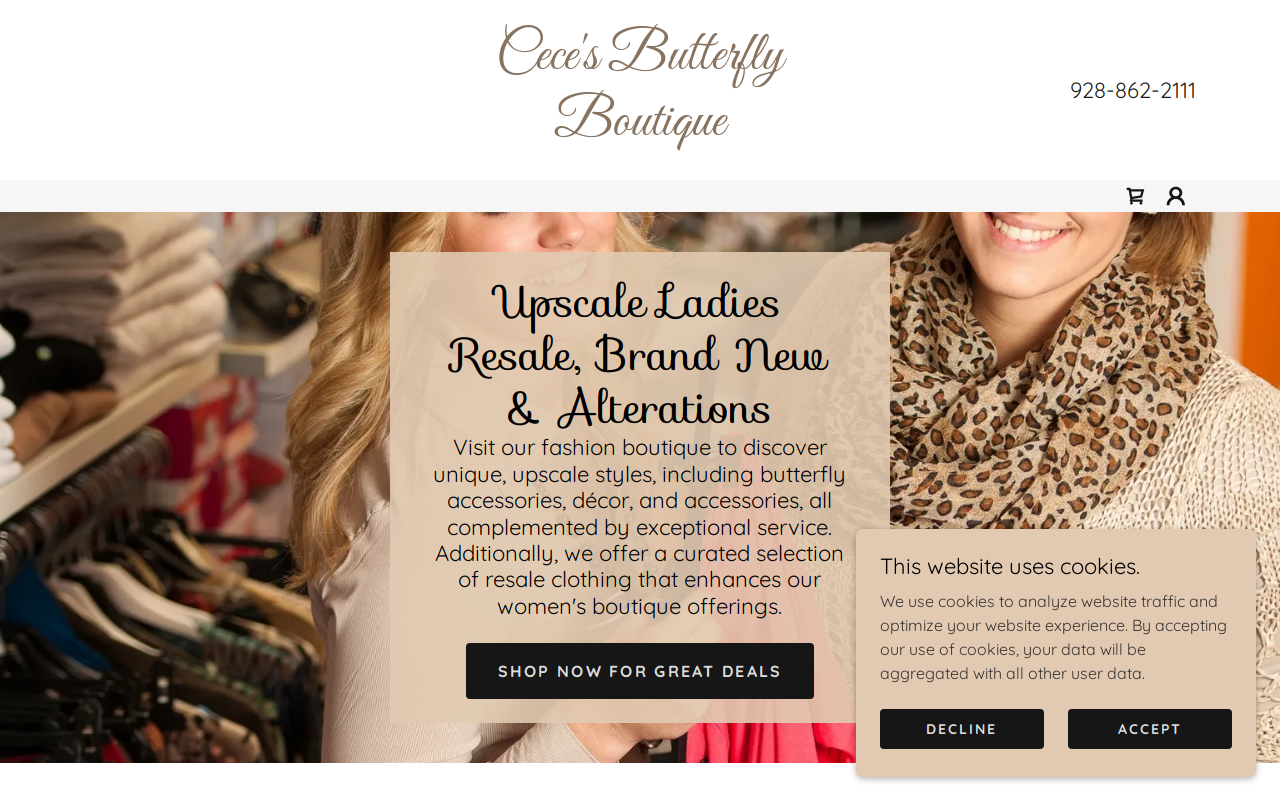 Cc’s Butterfly Boutique website preview
