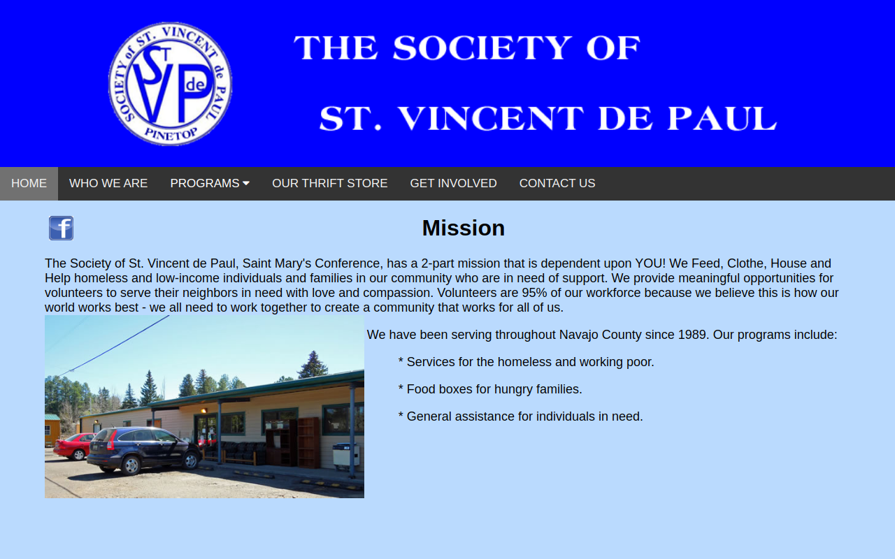 St. Vincent de Paul Society website preview