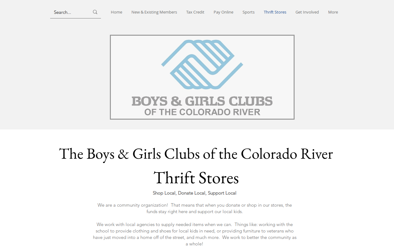 Boys and Girls Club Thrift Store Bullhead website preview