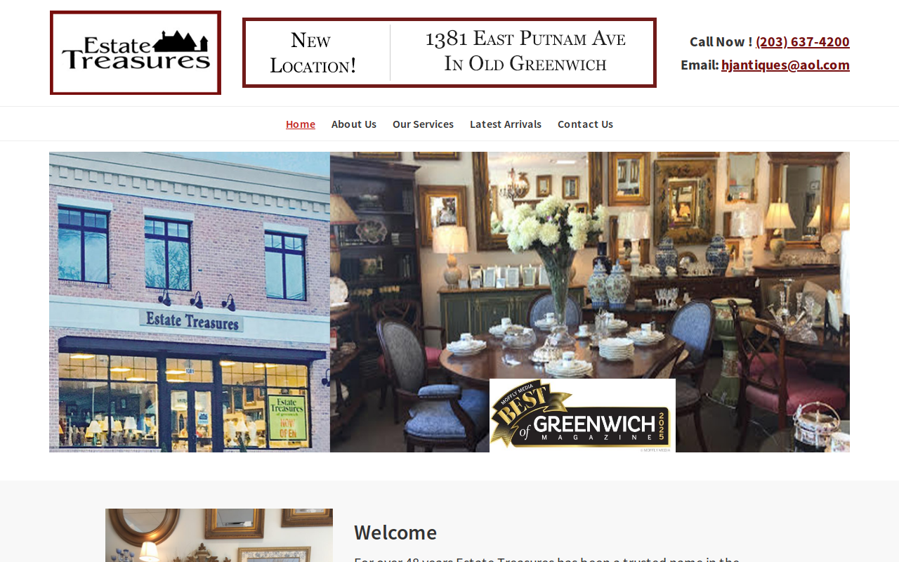 Estate Treasures website preview