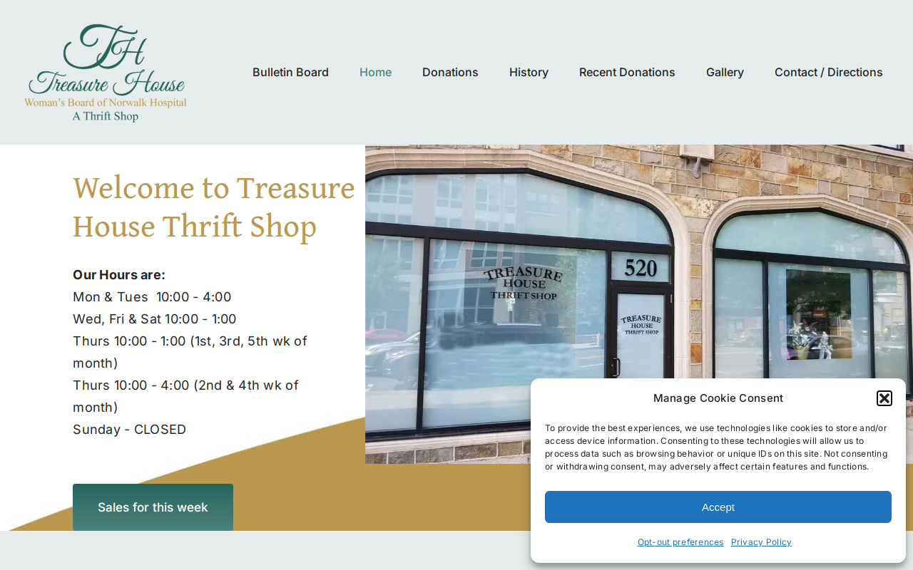 Treasure House website preview