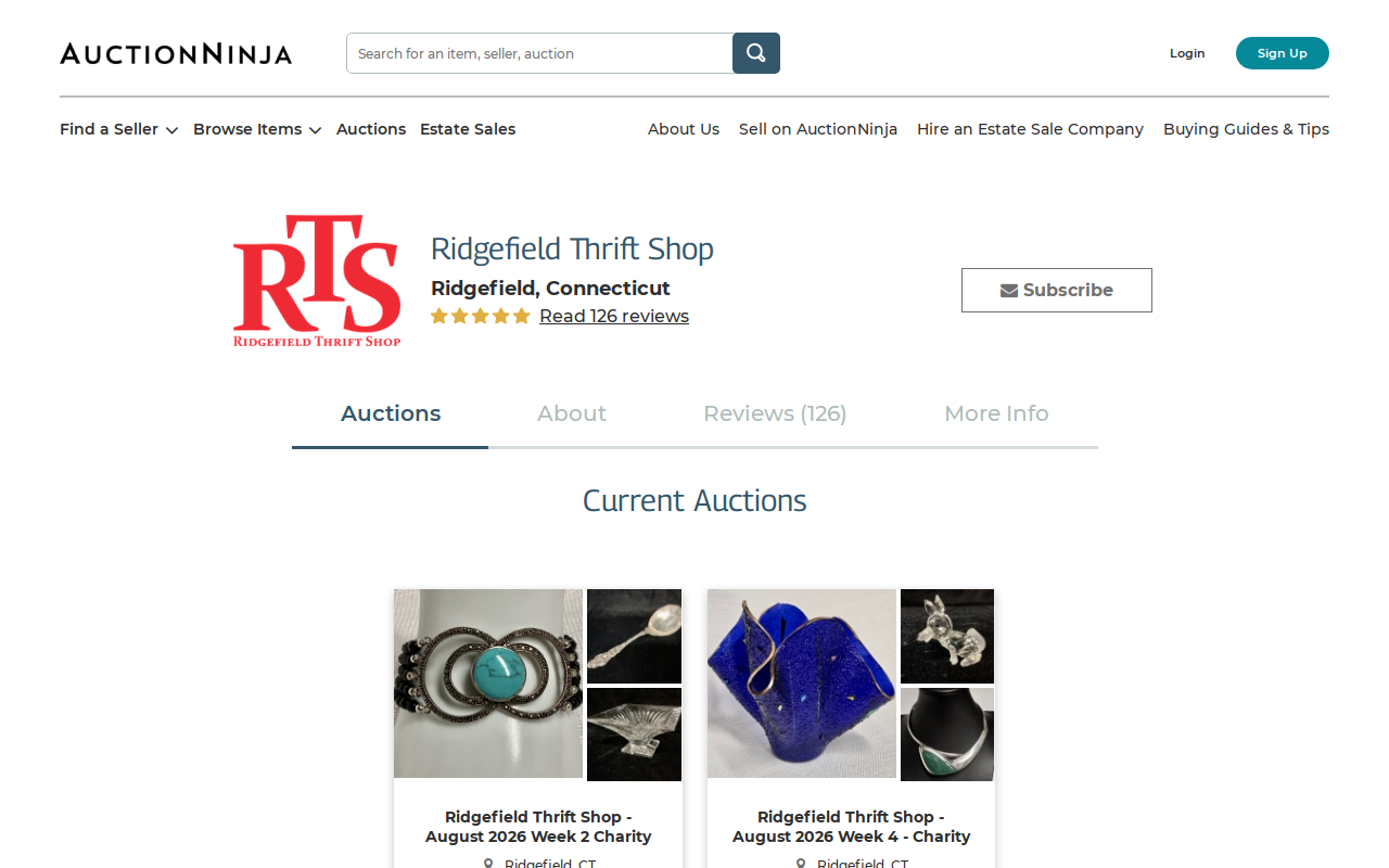 Ridgefield Thrift Shop website preview