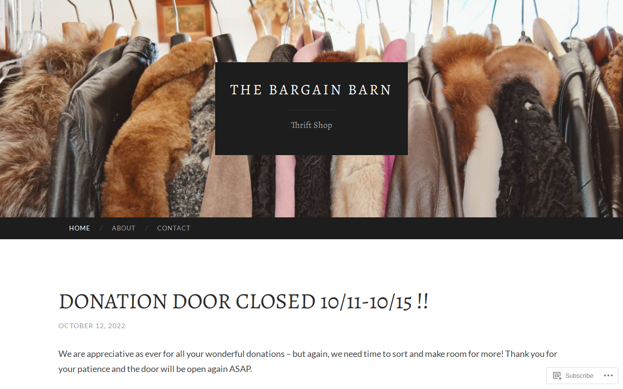 Bargain Barn website preview