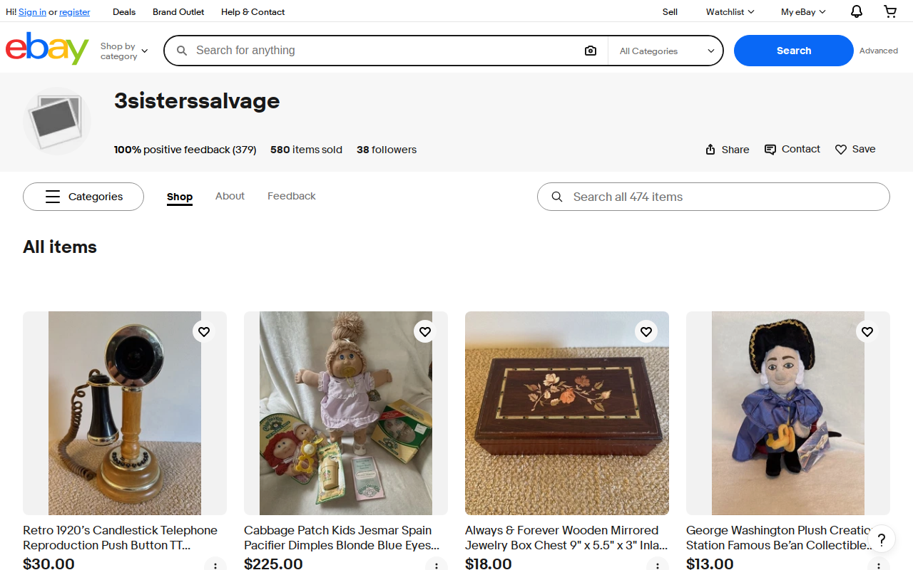 3 Sisters’ Salvage website preview