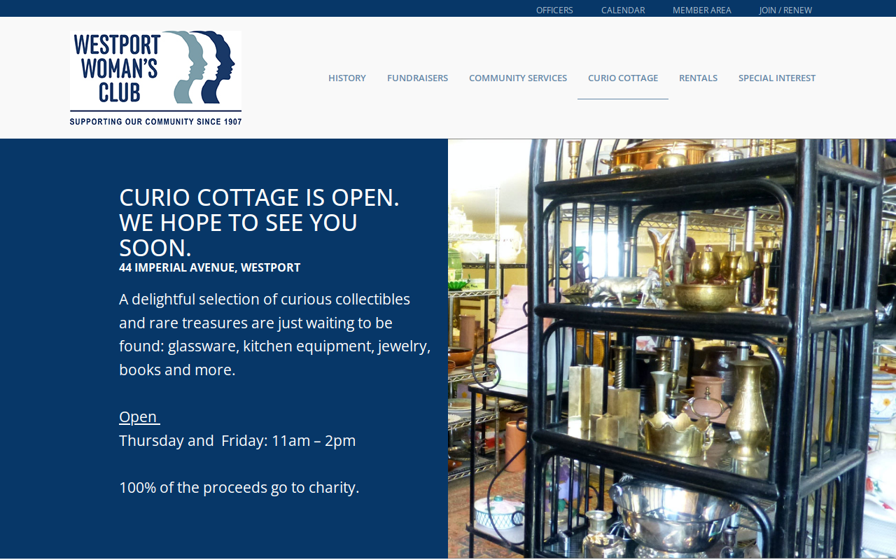 Curio Cottage website preview