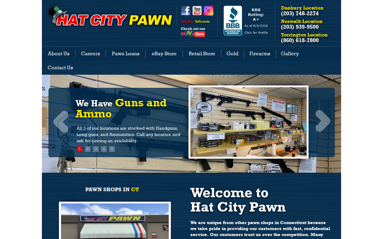 Hat City Pawn Shop II website preview
