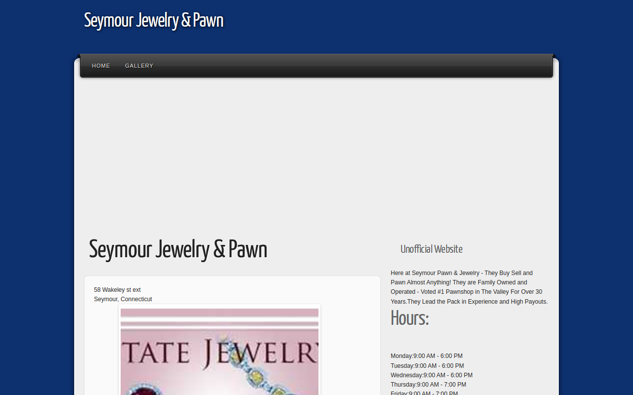 Seymour Pawn & Jewelry website preview