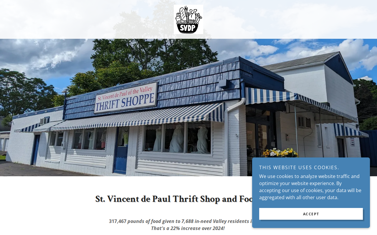 St. Vincent de Paul Thrift Shop and Food Bank of Derby CT website preview