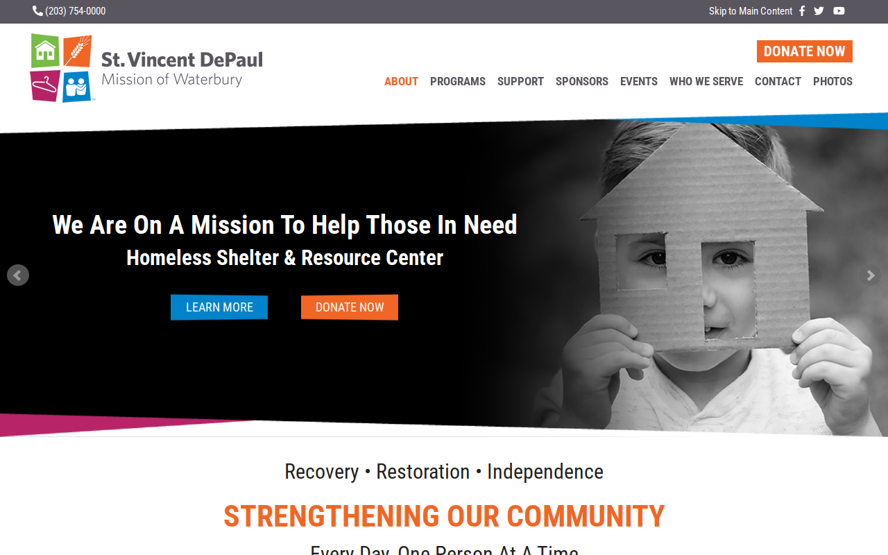 St Vincent Depaul Mission Of Waterbury Thrift Store website preview