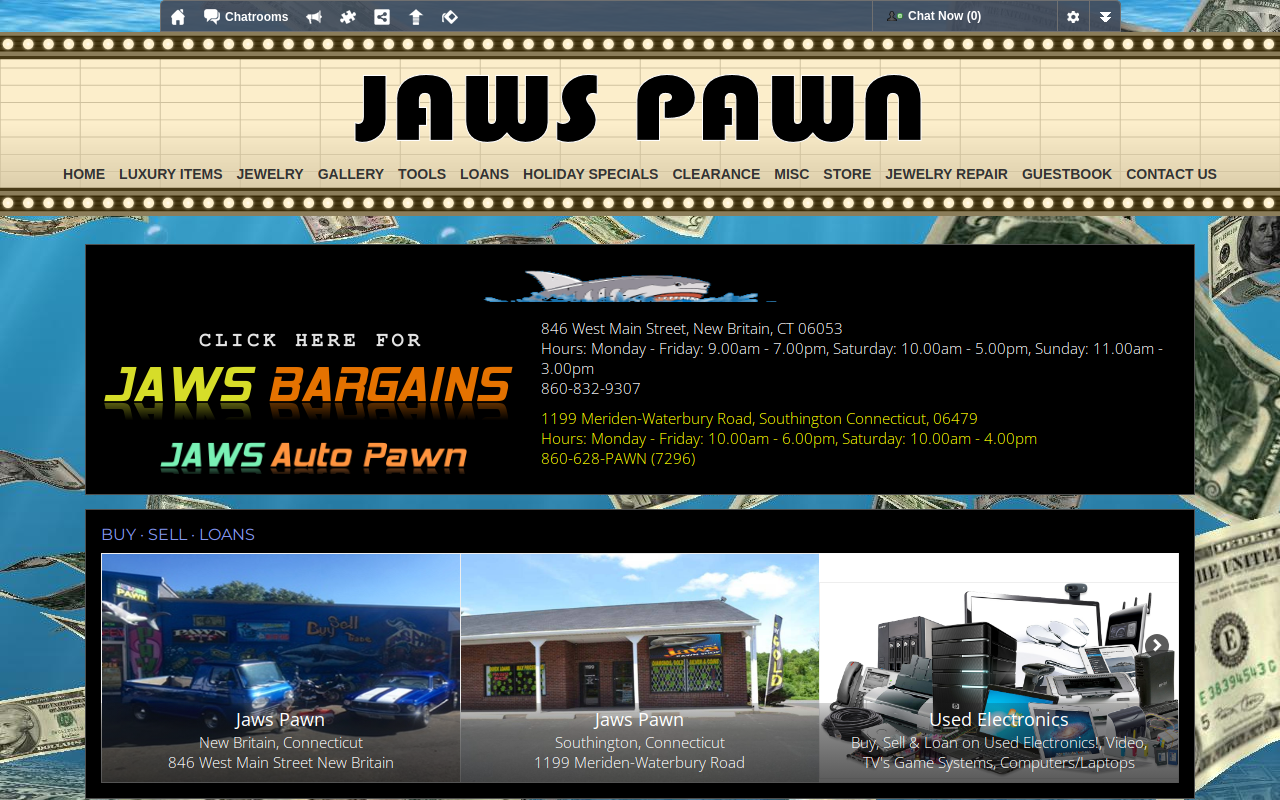 Jaws Mega Pawn and Trading Post website preview