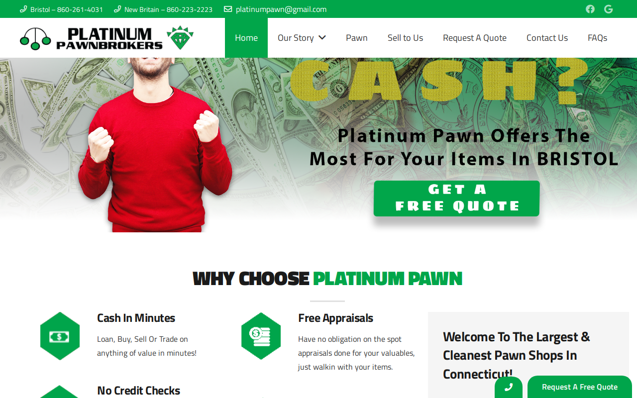 Platinum Pawn Shop Bristol (Loan, Buy, Sell Gold, Silver, Diamonds, Jewelry, Coins, Rolex & Luxury Watches & Handbags) website preview
