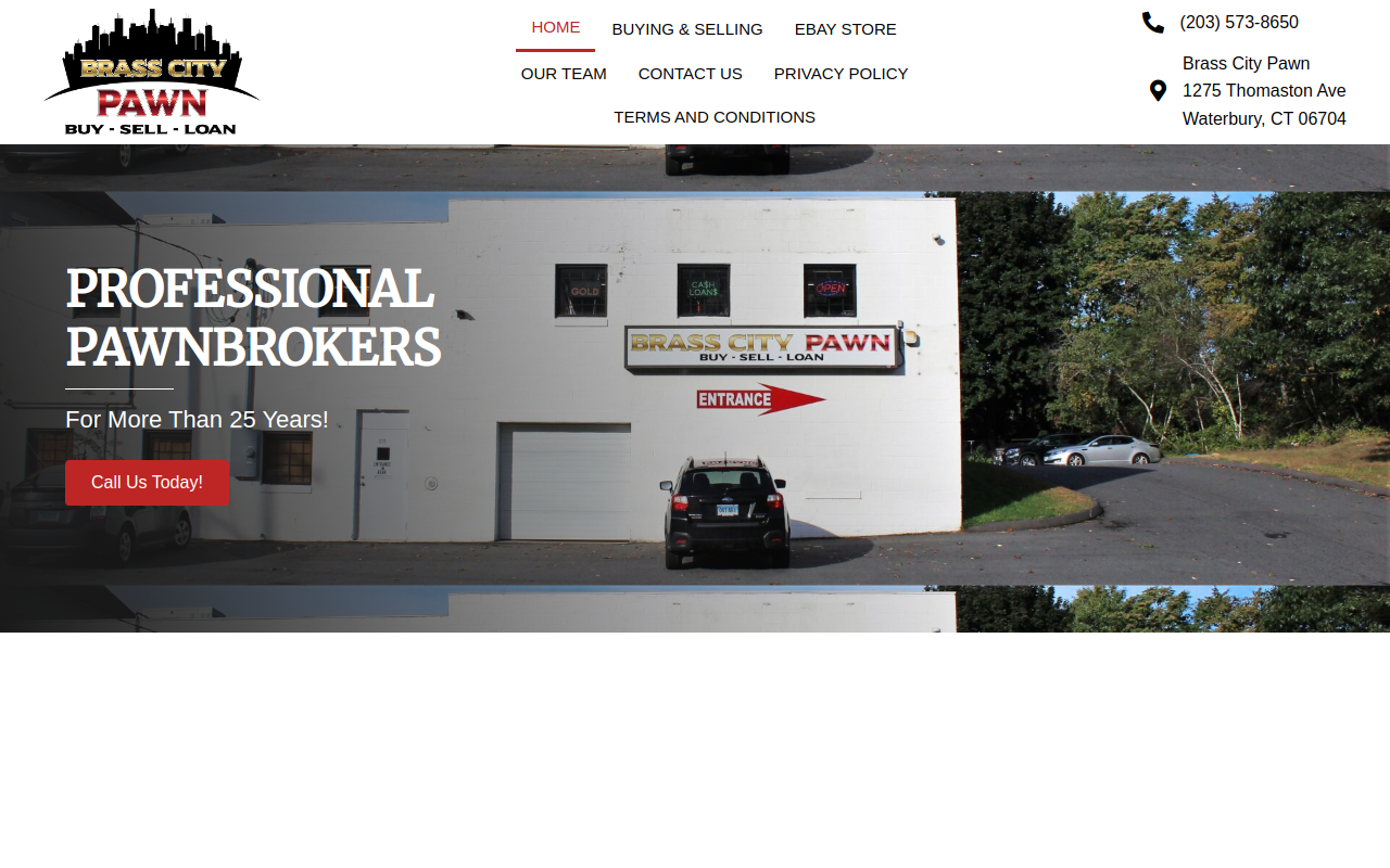 Brass City Pawn website preview