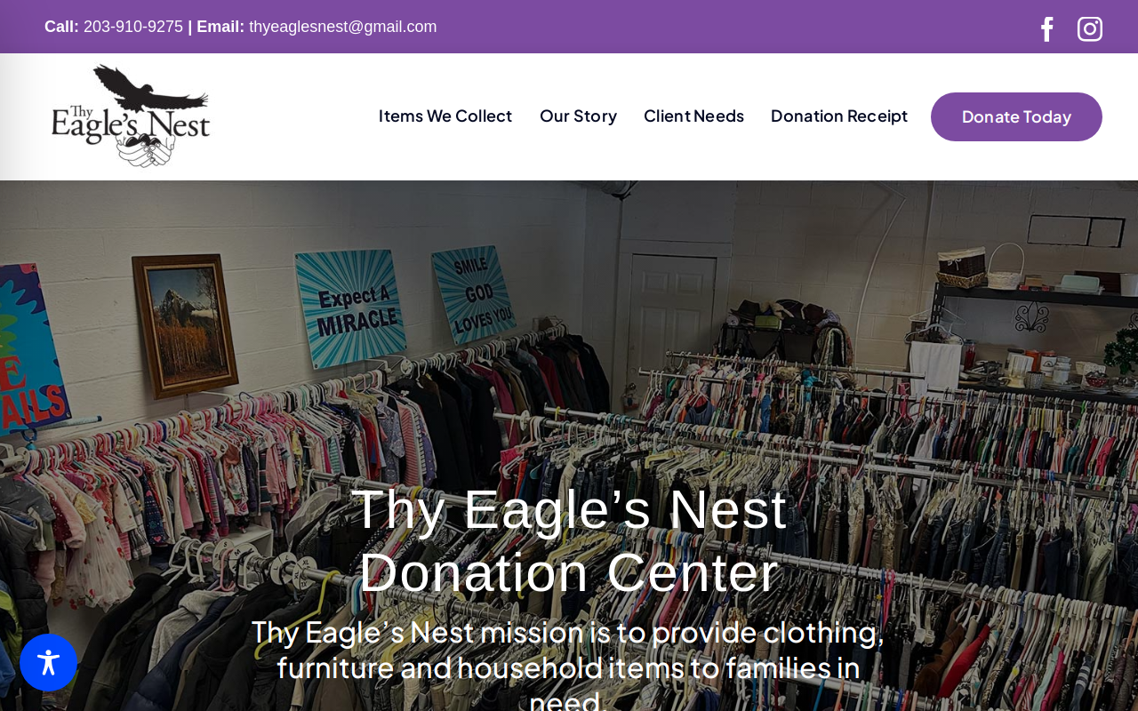 Thy Eagle's Nest Donation Center website preview