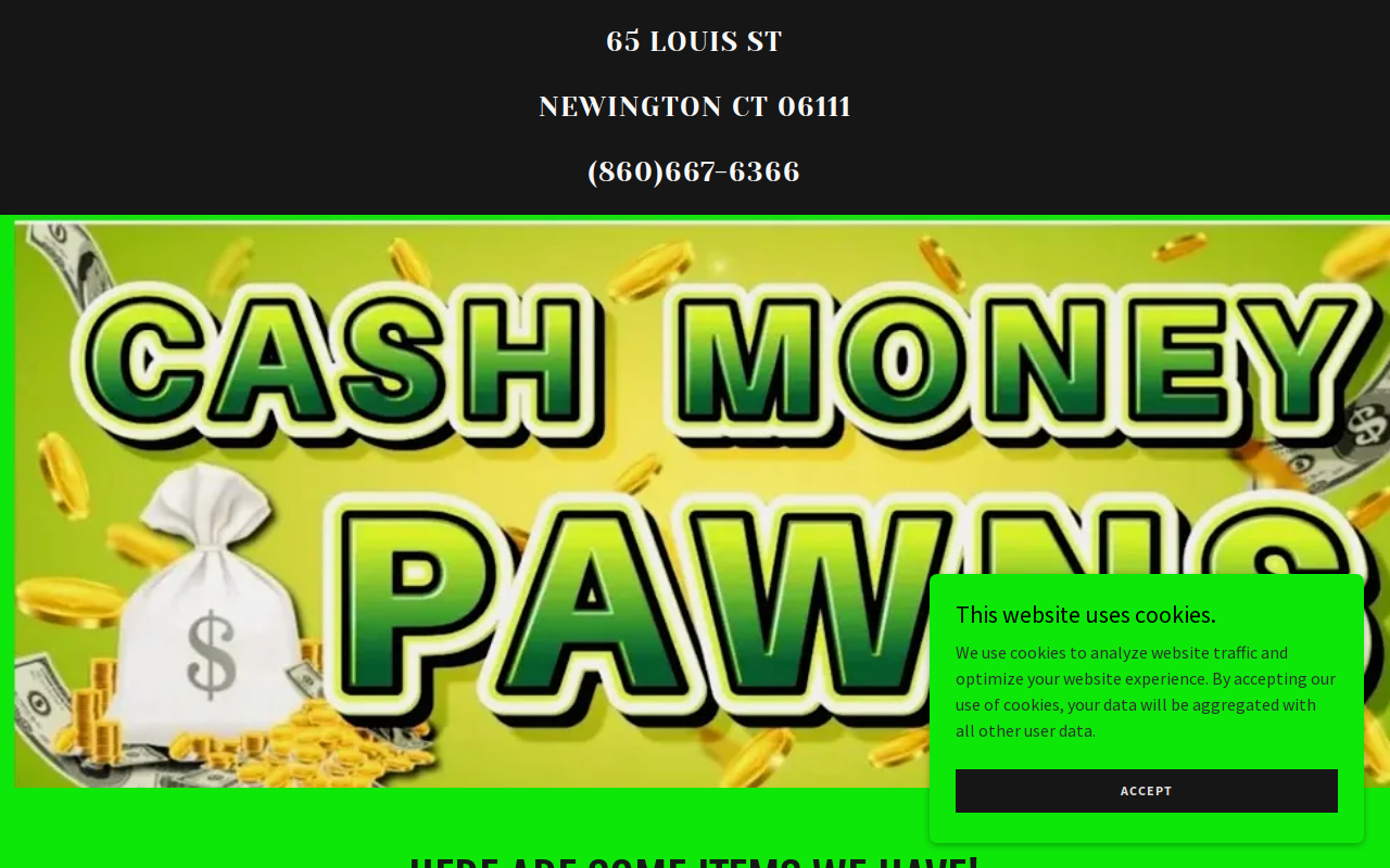 Cash Money Pawns website preview