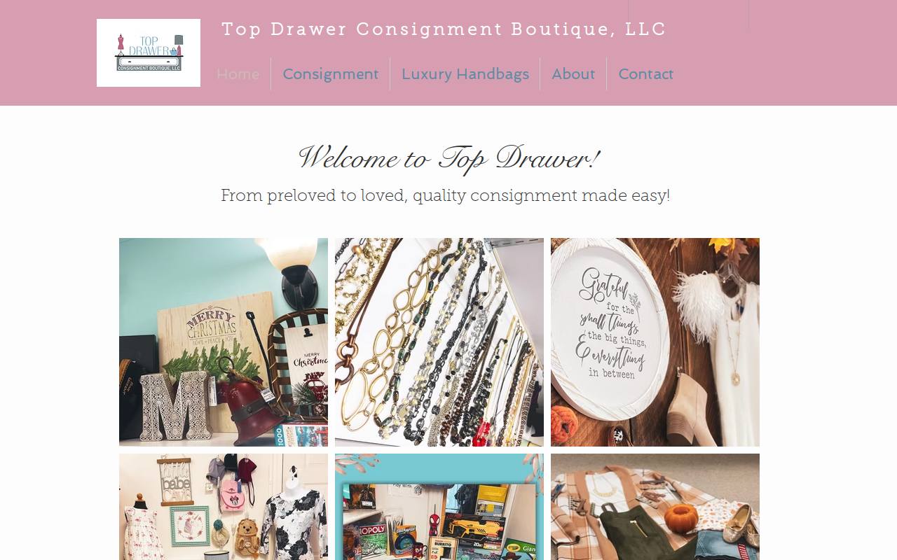 Top Drawer Consignment website preview