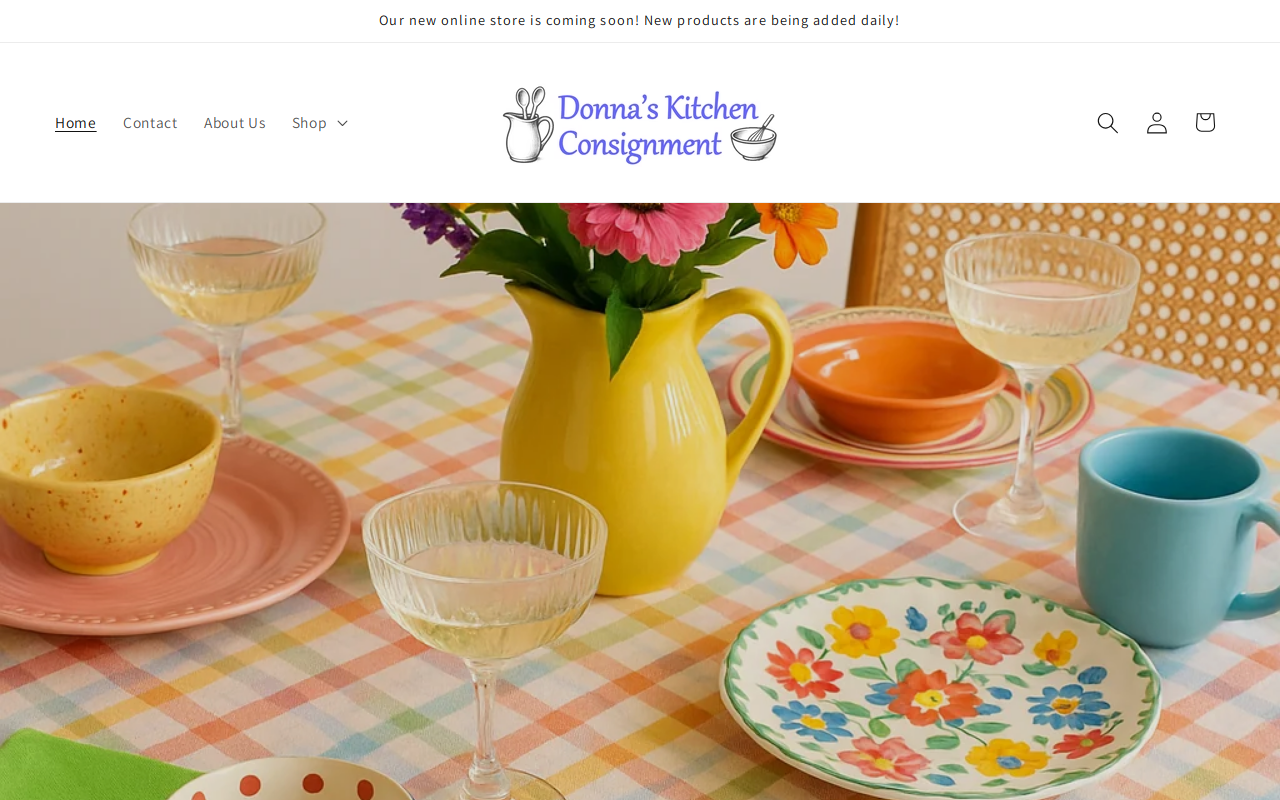 Donna's Kitchen Consignment website preview
