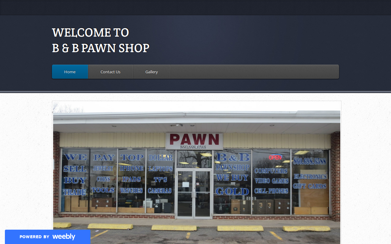 B & B Pawn Shop website preview