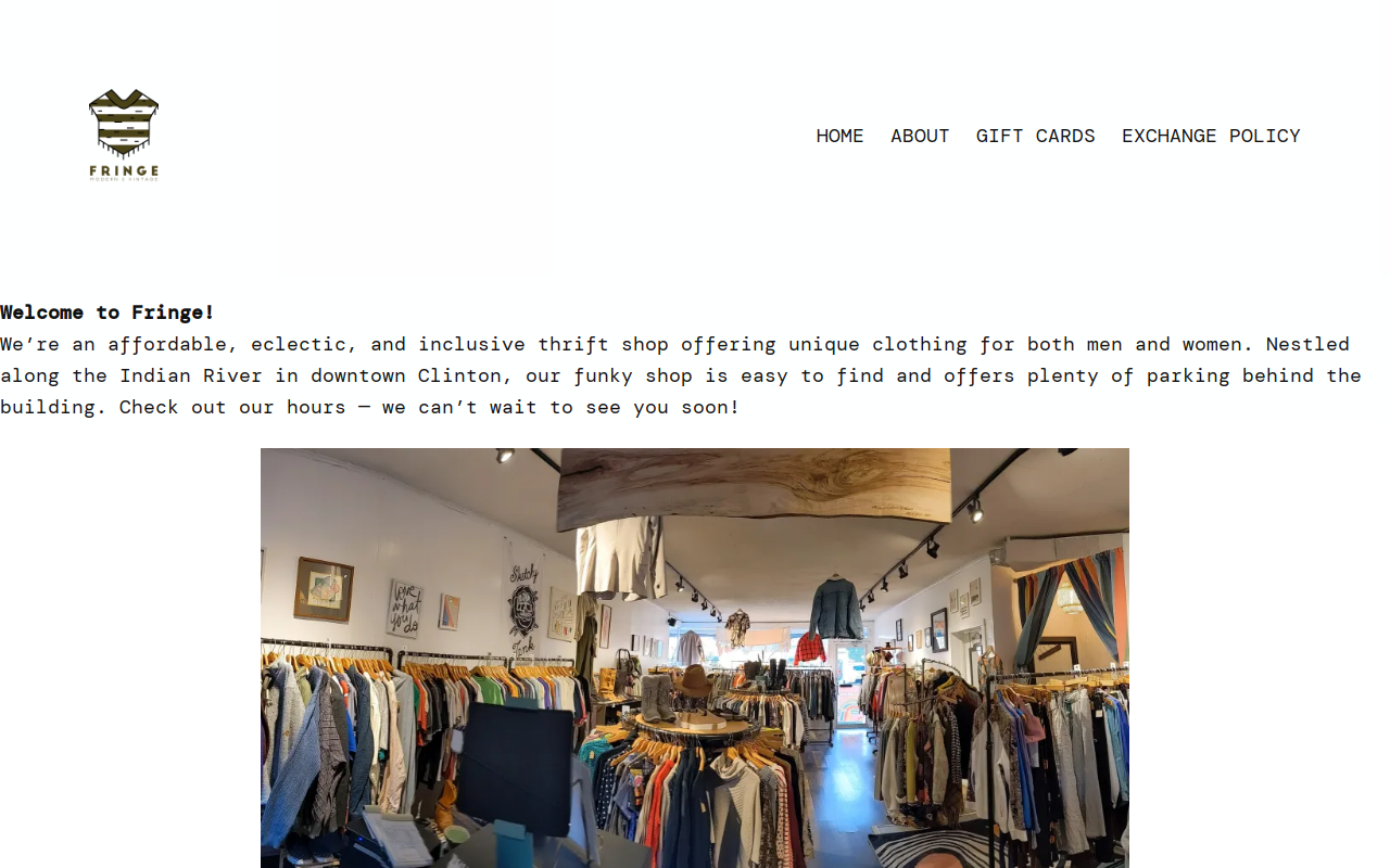 Fringe Modern and Vintage website preview
