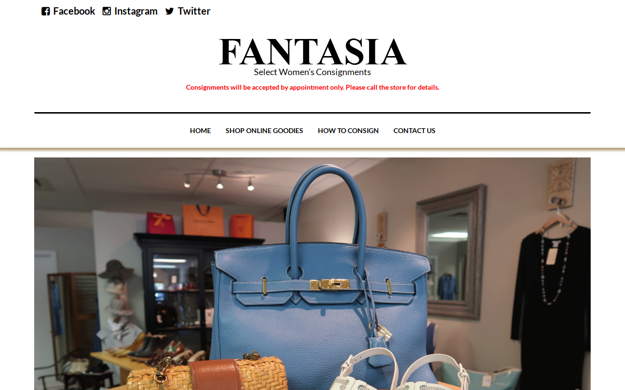 Fantasia Consignments website preview
