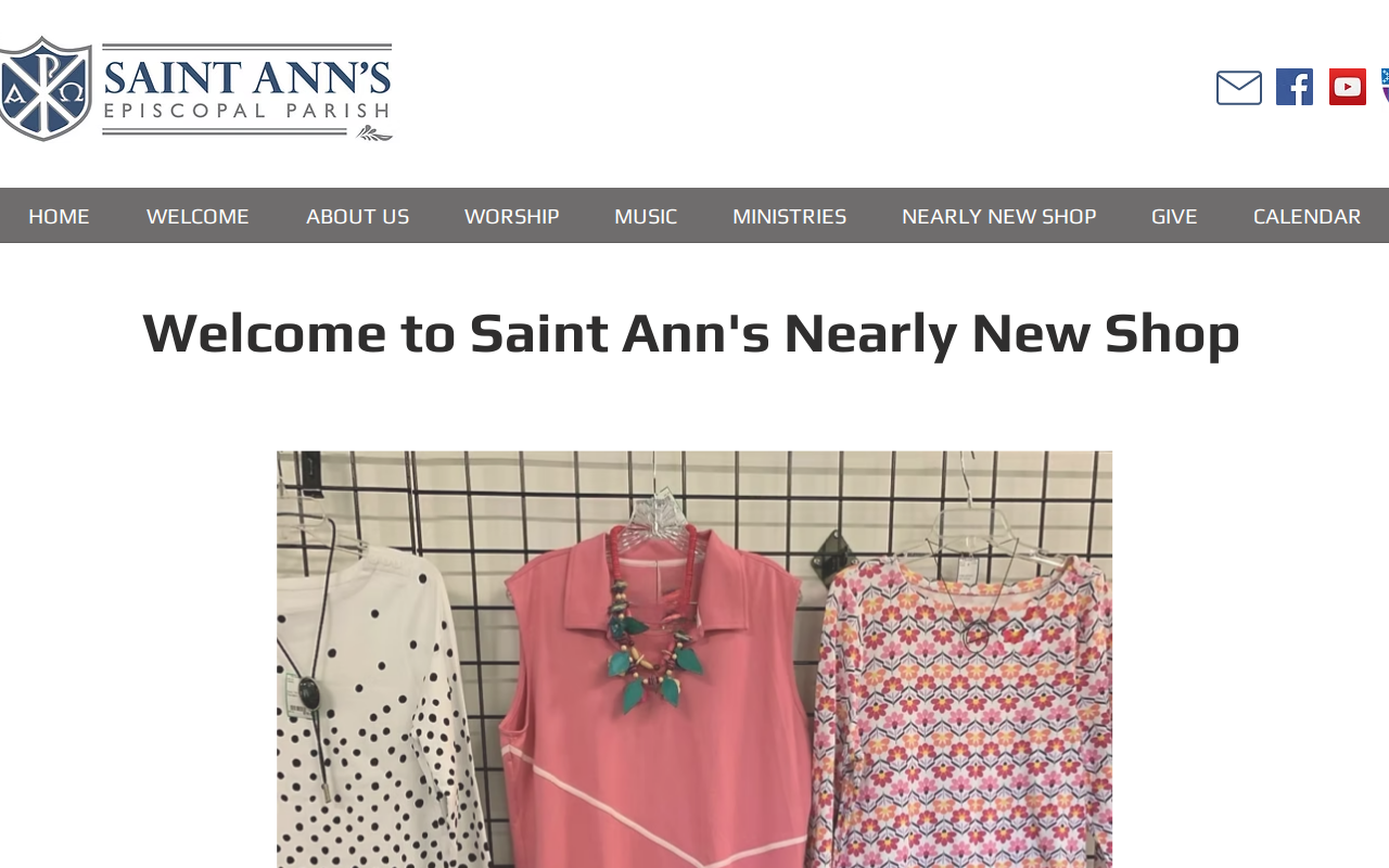 Nearly New Shop website preview