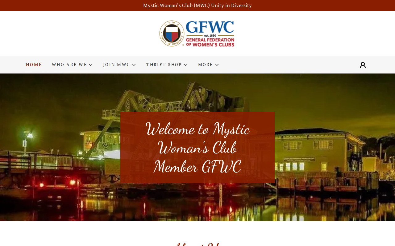 Mystic Womans Club Thrift Shop website preview