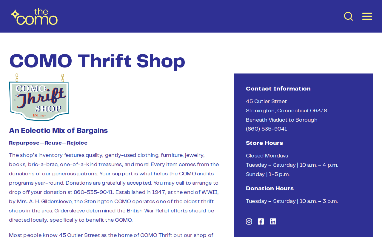 COMO Thrift website preview