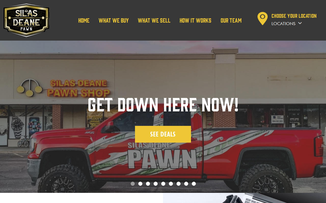 Silas Deane Pawnshops website preview