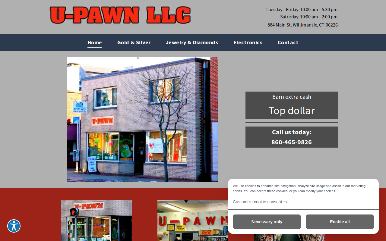 U Pawn Gold & Silver Pawnshop website preview