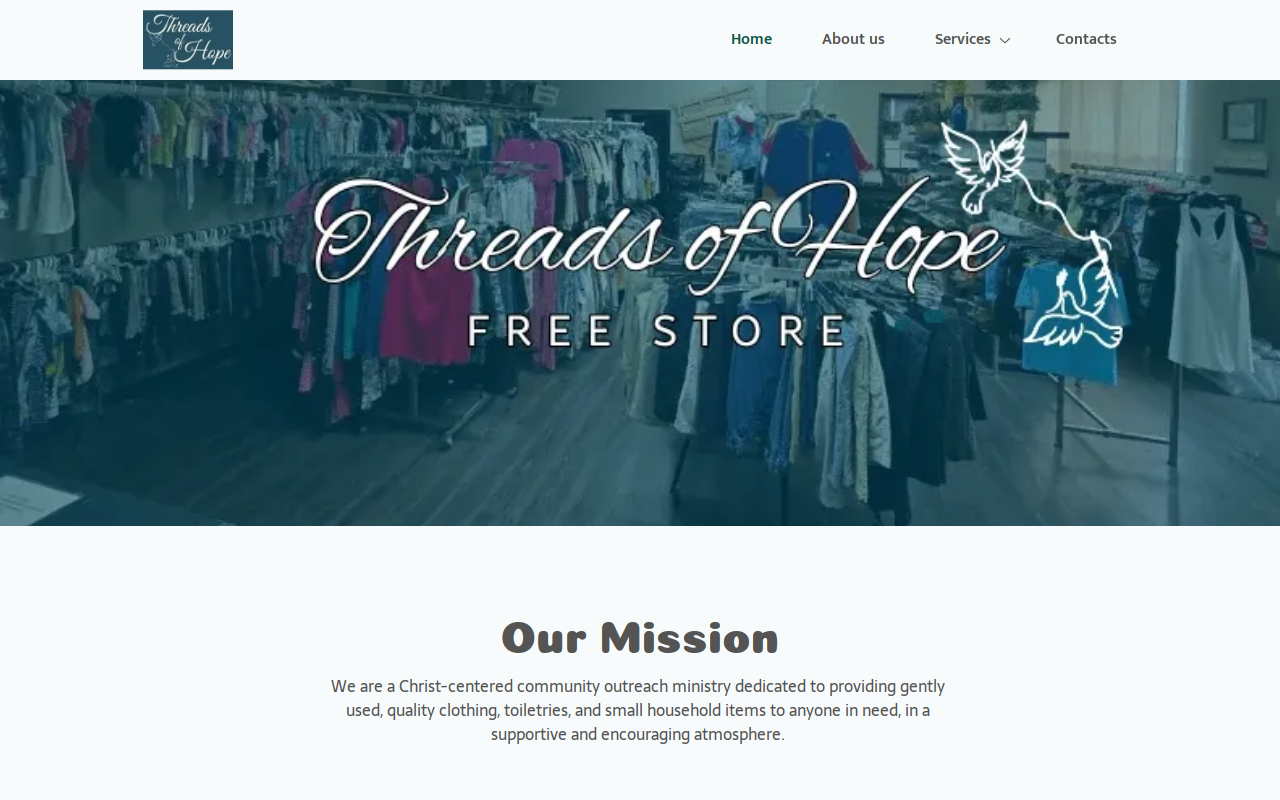 Threads of Hope website preview