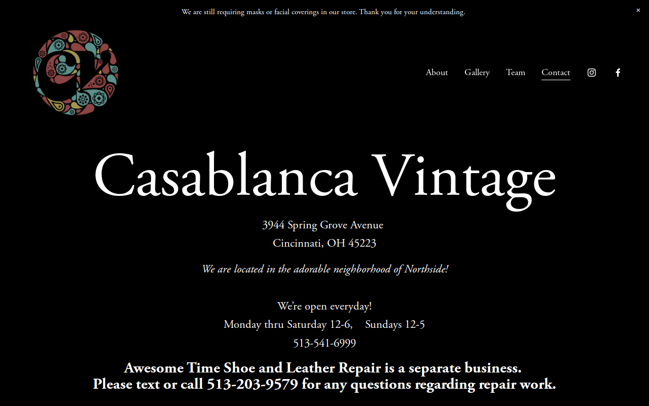 Casablanca Vintage website preview