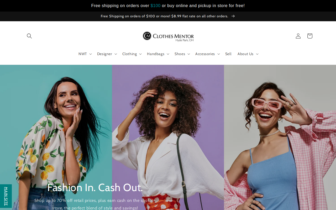 Clothes Mentor website preview