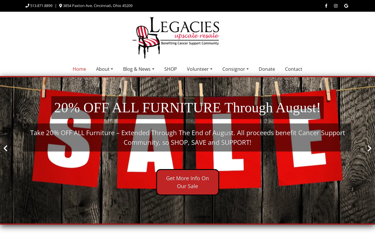 Legacies Upscale Resale website preview