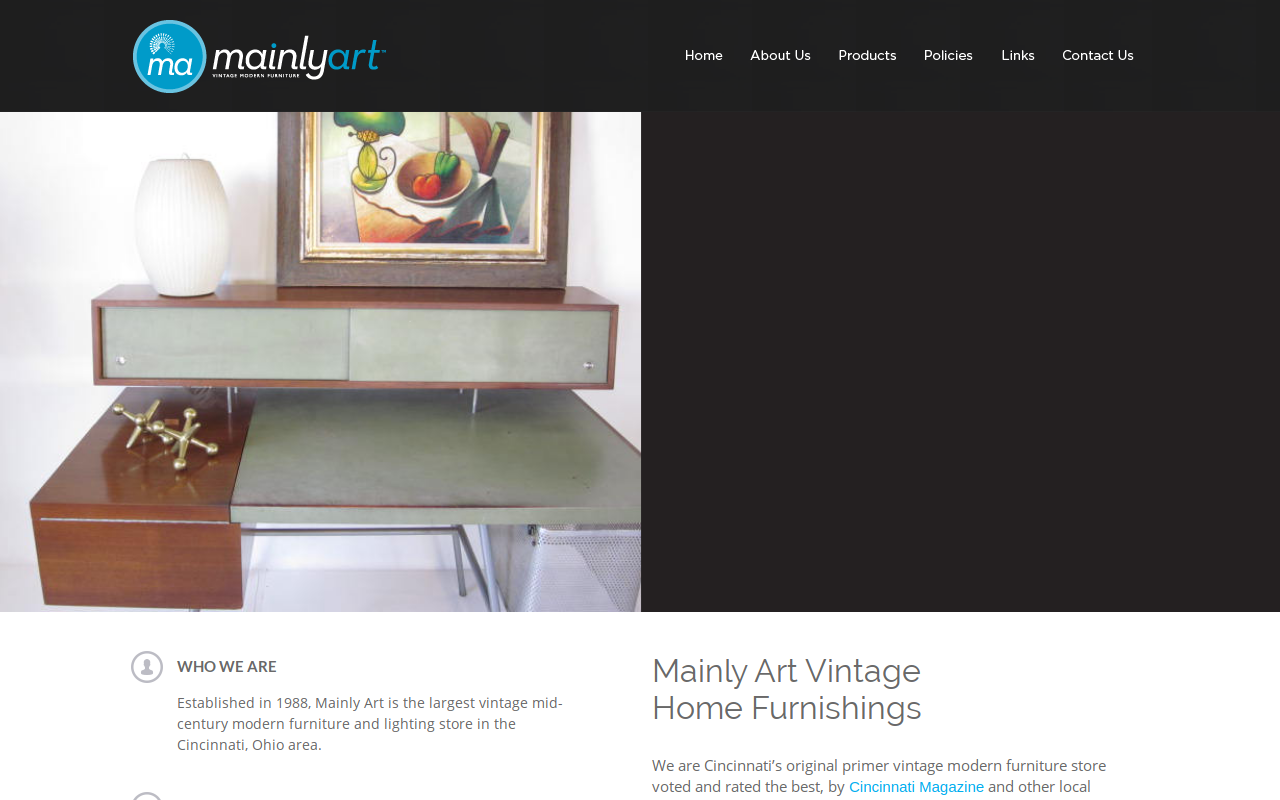 Mainly Art Vintage Furnishings website preview