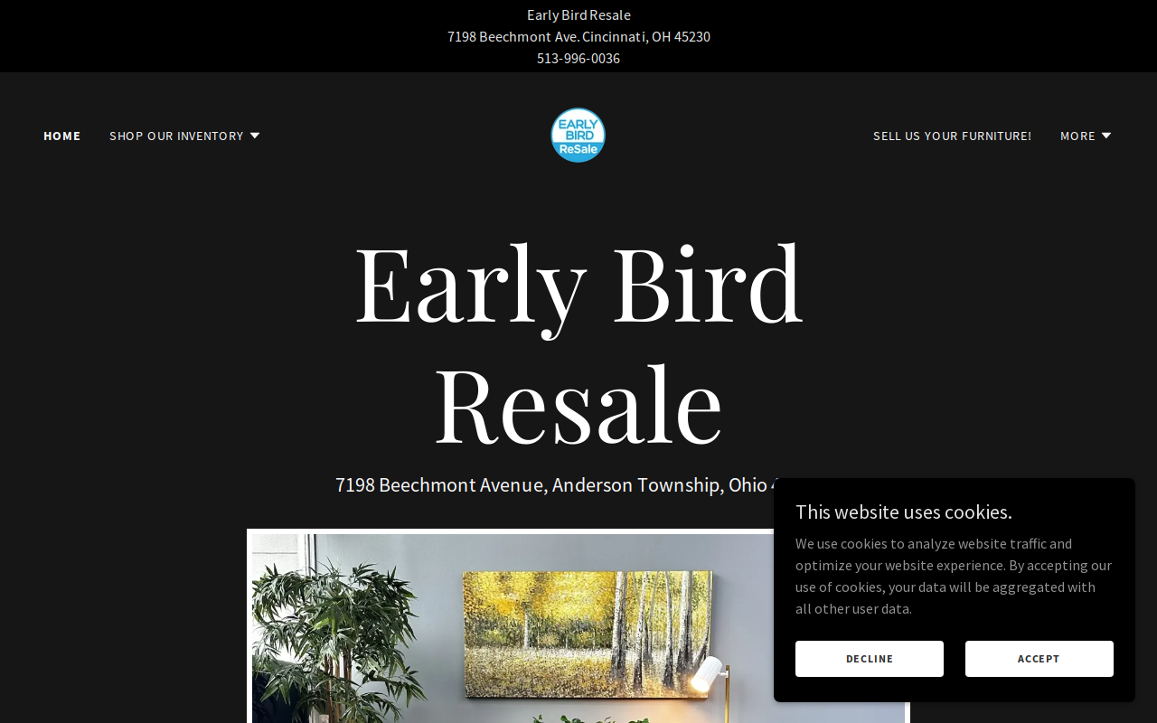 Early Bird Resale Shop website preview