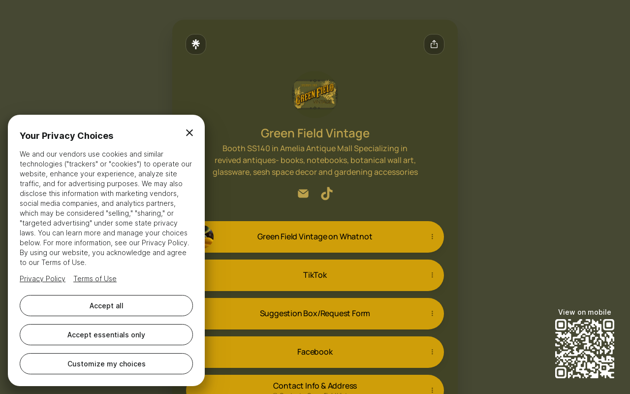 Green Field Vintage website preview