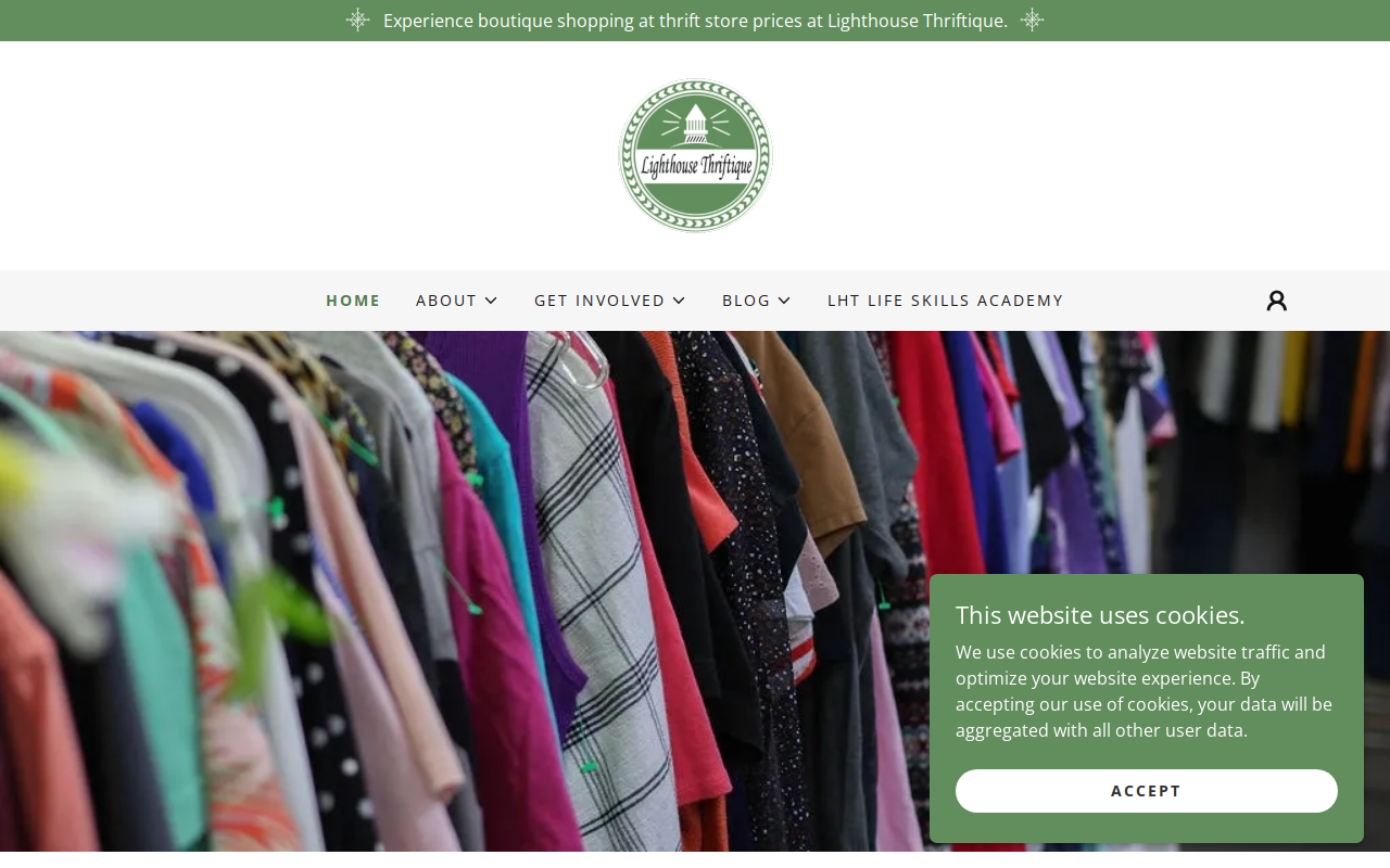 Lighthouse Thriftique website preview