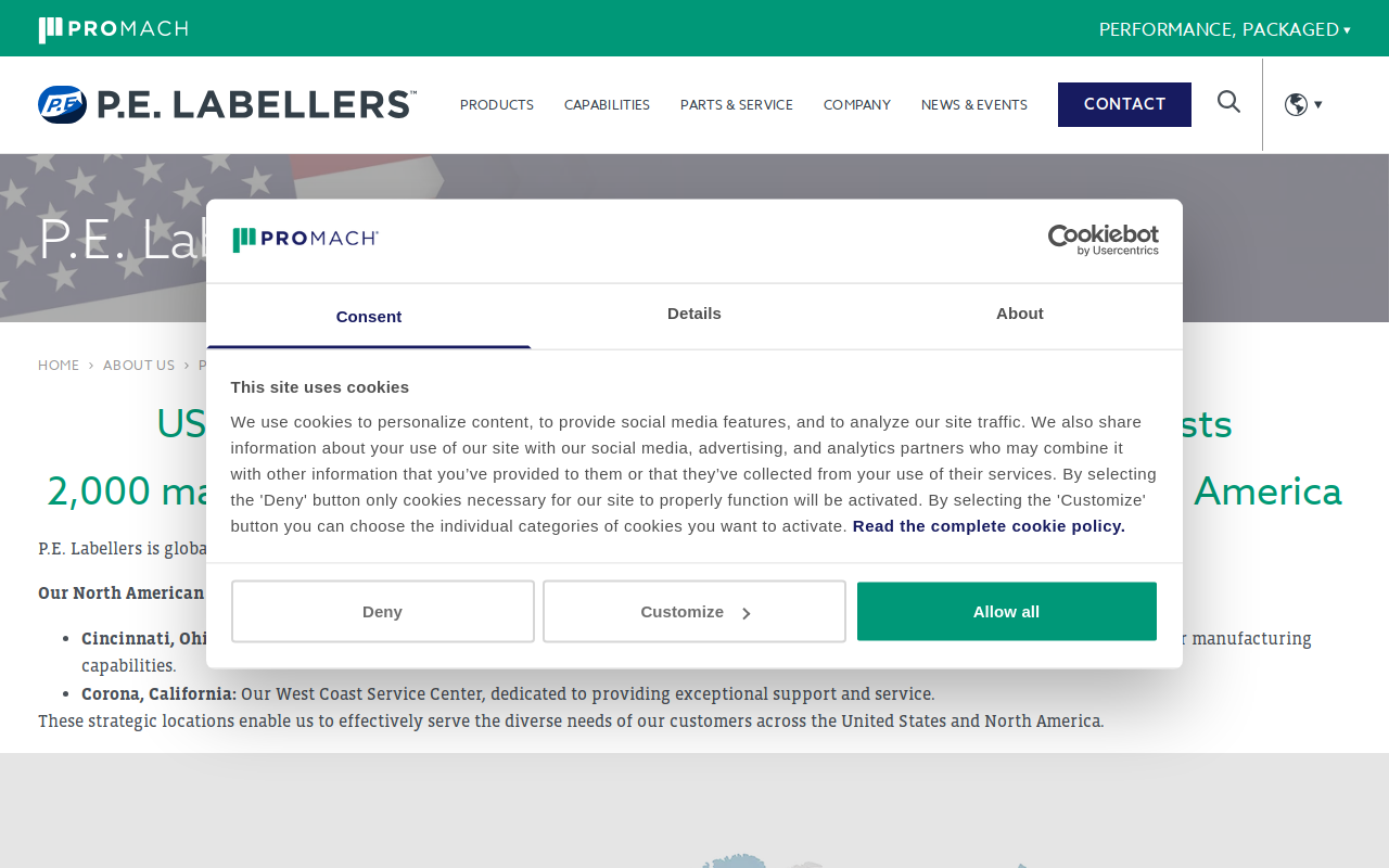 P E Usa website preview