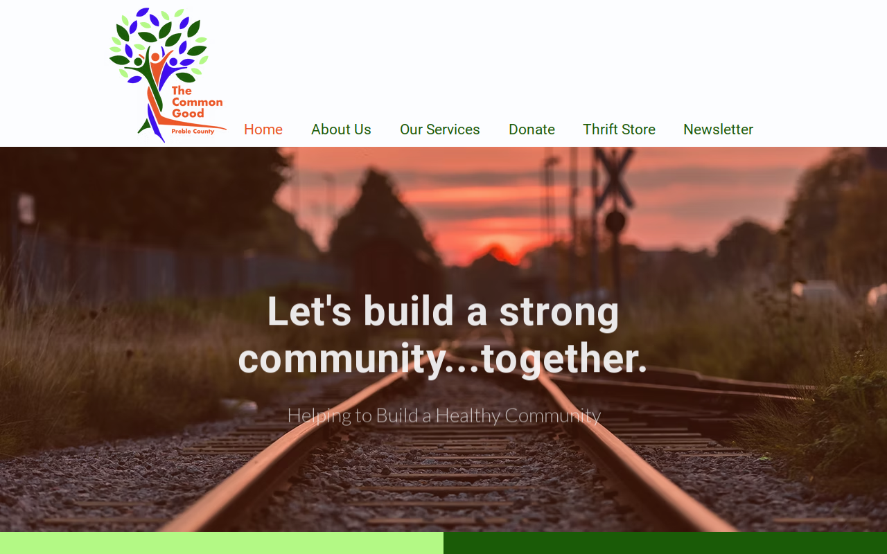 The Common Good Thrift Store website preview