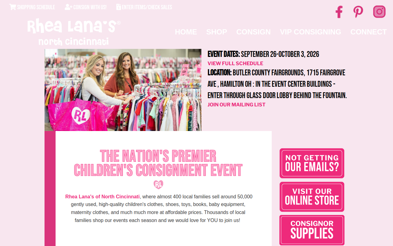 Rhea Lana's of North Cincinnati website preview