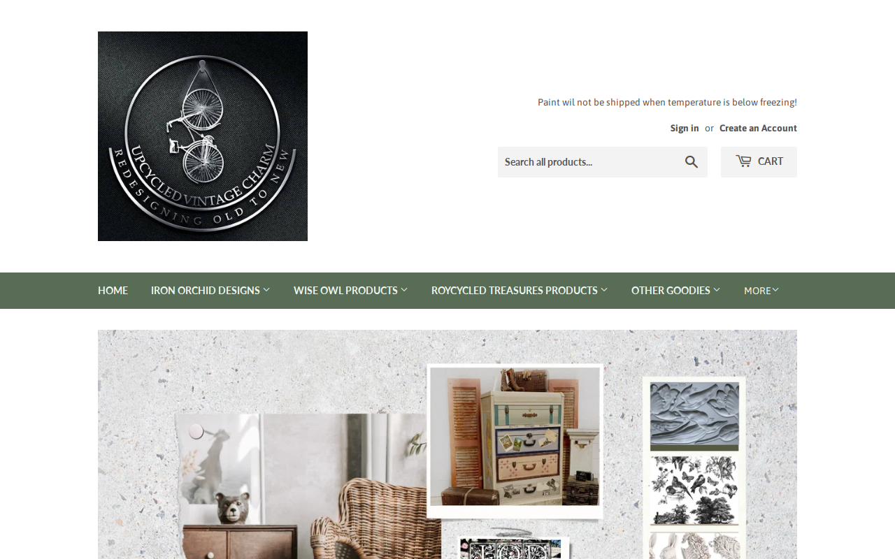 Upcycled Vintage Charm website preview