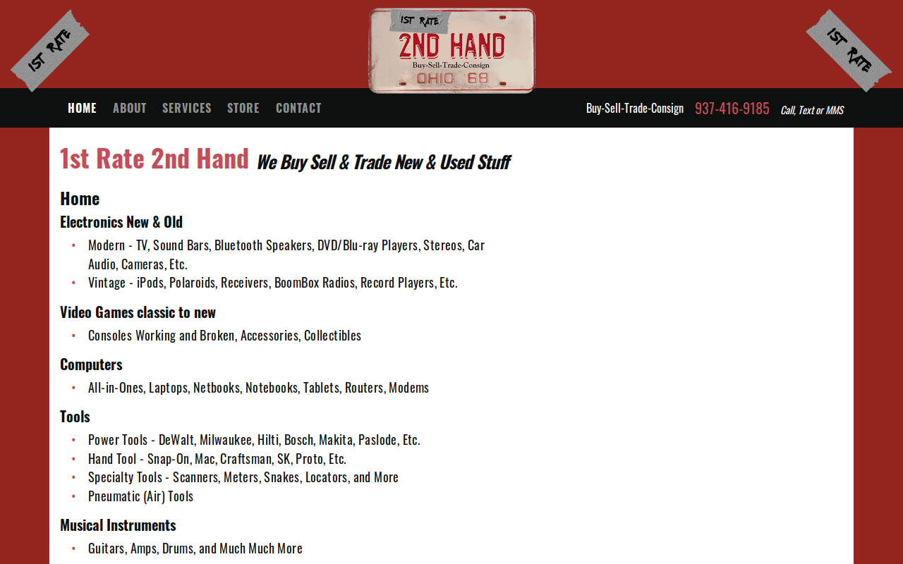 1st Rate 2nd Hand website preview